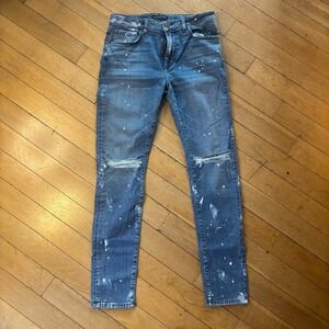Monfrere Greyson Jeans Men 32x32 Paint Splatter Distressed Japanese Denim MiUSA